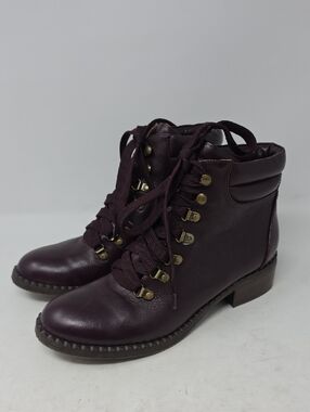 Gentle Souls Plum Lace-Up Ankle Boots Size 9